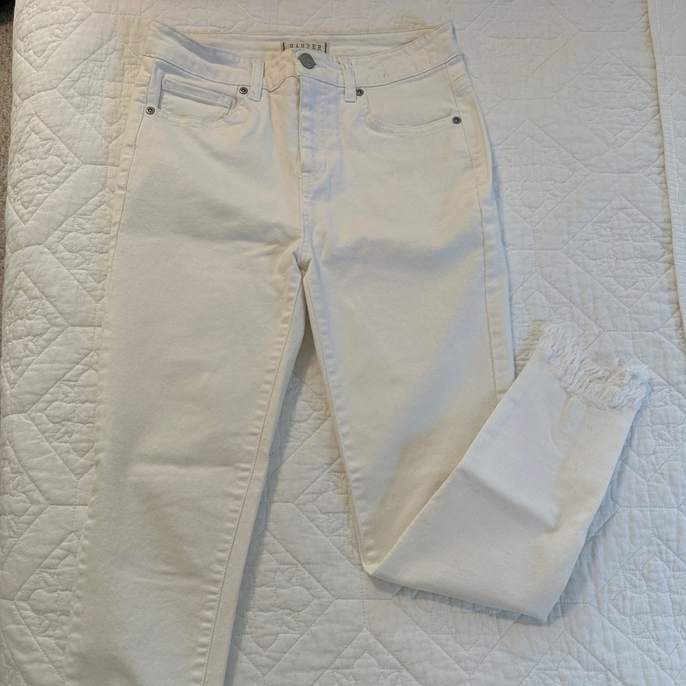Harper Heritage White High Rise Skinny Jeans Size 27
